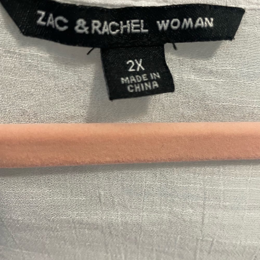Gauze Zac & Rachel Woman’s White Button-Up Top 2X - Picture 5 of 5